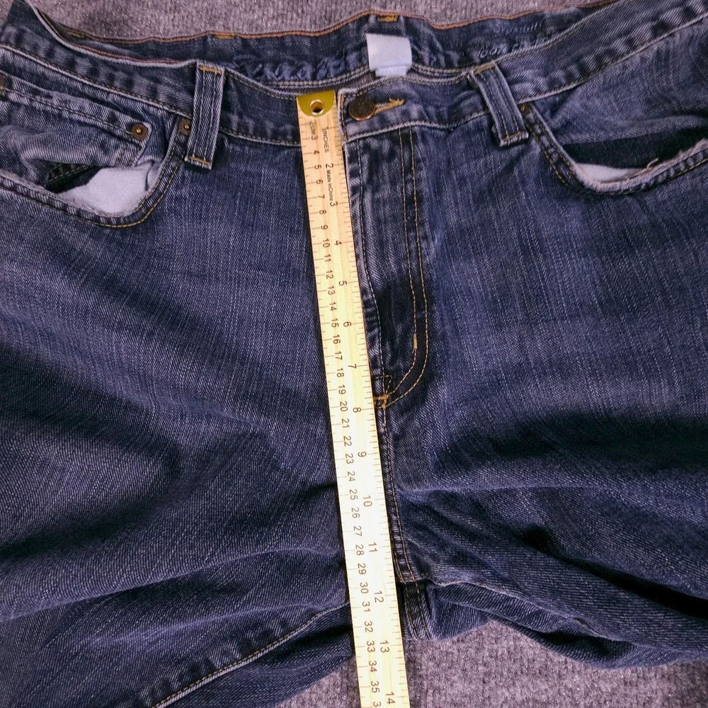 Eddie Bauer Jeans Mens 38x33‎ Straight Fit Dark Wash Blue Denim